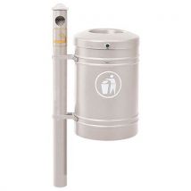 Cendrier/poubelle Guyenne 40 L Poteau Agora Seau Gris 7044