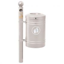 Cendrier/poubelle Guyenne 40 L Poteau Boule Seau Gris 7044