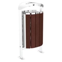 Procity - Cendrier Poubelle Silaos 50L Blanc Platine - Acier Plastique Recyclé - Extérieur - 5 Ans Garantie
