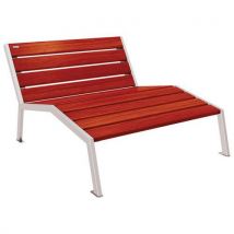 Chaise Longue Silaos 2p Acier/bois Gris 7044/acajou