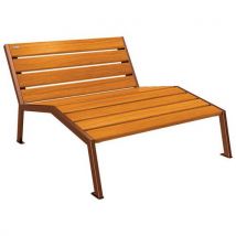 Chaise Longue Silaos 2p Acier/bois Aspect Corten/chêne Clair