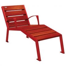 Chaise Longue Silaos 1p Acc. Acier/bois - Rouge 3004/acajou