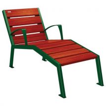 Chaise Longue Silaos 1p Acc. Acier/bois - Vert 6005/acajou