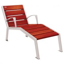 Chaise Longue Silaos 1p Acc. Acier/bois - Gris 7044/acajou