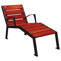 Chaise Longue Silaos 1p Acc. Acier/bois - Noir 9005/acajou