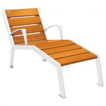 Chaise Longue Silaos 1p Acc. Acier/bois - Blanc 9010/chêne