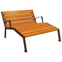 Chaise Longue Silaos 2p Acc. Acier/bois - Marron 8017/chêne