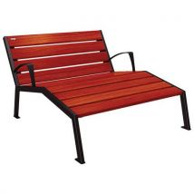 Chaise Longue Silaos 2p Acc. Acier/bois - Noir 9005/acajou