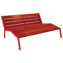Chaise Longue Silaos 3p Acier/bois - Rouge 3020/acajou