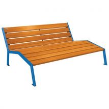 Chaise Longue Silaos 3p Acier/bois - Bleu 5010/chêne Clair