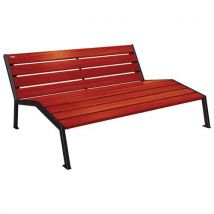 Chaise Longue Silaos 3p Acier/bois - Noir 9005/acajou
