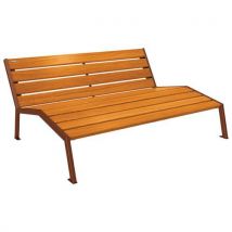 Chaise Longue Silaos 3p Acier/bois Aspect Corten/chêne Clair