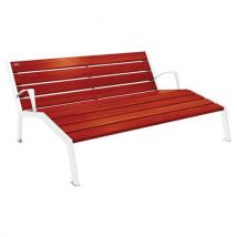 Chaise Longue Silaos 3p Acc. Acier/bois - Blanc 9010/acajou