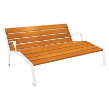 Chaise Longue Silaos 3p Acc. Acier/bois - Blanc 9010/chêne