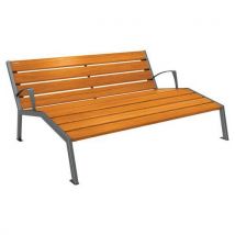 Chaise Longue Silaos 3p Acc. Acier/bois - Gris Procity/chêne