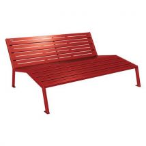 Chaise Longue Silaos 3 Places Acier - Rouge Foncé 3004