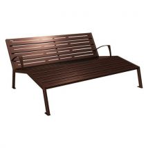 Chaise Longue Silaos 3 Places Accoudoirs Acier - Marron 8017