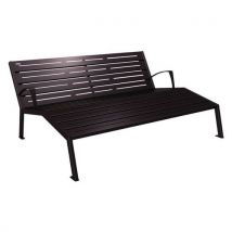 Chaise Longue Silaos 3 Places Accoudoirs Acier - Noir 9005