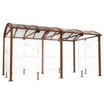 Abri Fumeurs Voûte L 5 M Bardages Verre Aspect Corten