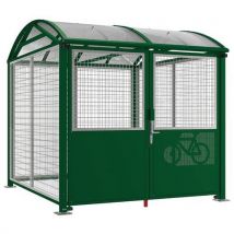 Abri Vélos Voûte L Init. Bardages Digicode Galva Vert 6005