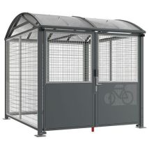 Procity - Abri vélos Voûte L - 6 places - Gris - Acier et Polycarbonate - Robuste et Sécurisé