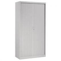Robberechts - Armoire haute à rideaux gris clair - 198x100x43 cm - 4 tablettes 60kg - Acier - Livrée montée - Fermeture à clé