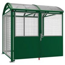 Abri Vélos Voûte L Compl. Bardages Digicode Galva Vert 6005