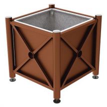 Jardinière Acier Province Inox 80x80 Cm Bac - Aspect Corten