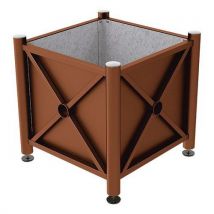 Jardinière Acier Province Inox 80 X 80 Cm - Aspect Corten