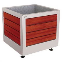 Jardinière Silaos Acier Bois 80 X 80 Cm - Acajou/gris 7044