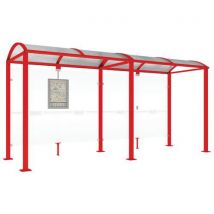 Abri Bus Voûte 5 M Sans Bardages Latéraux - Rouge 3020