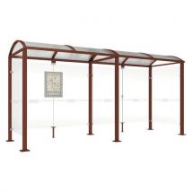 Abri Bus Voûte 5 M Avec Bardages Latéraux - Aspect Corten