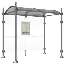 Procity - Abri bus Province 2.50m City Gris - Aluminium, Verre, Polycarbonate - 5 ans Garantie