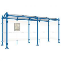 Abri Bus Province 5 M 2 Bardages Lat. Pommeau Inox Bleu 5010