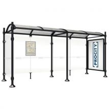 Abri Bus Province 5 M Vitrine 1 Bardage Lat. Inox Noir 9005