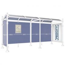 Abri Bus Province 5 M Vitrine 1 Bardage Lat. Inox Blanc 9010