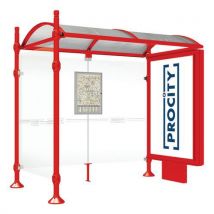 Abri Bus Province 2.50m Caisson 1 Bardage City Rouge 3020