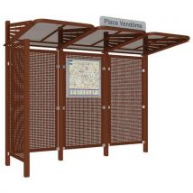 Abri Bus Conviviale 3 M Acier Bardage Gauche Aspect Corten