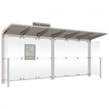 Abri Bus Venise 5 M - Bardages Latéraux Et Leds - Gris 7044