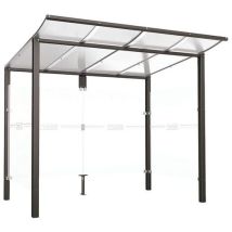 Procity - Abri bus Modulo 2.50m Gris avec bardages latéraux - Verre et Acier - Design Urbain Robuste