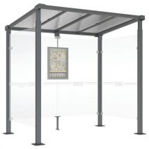 Abri Bus Milan 2.50 M - 2 Bardages Latéraux - Gris Procity