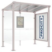 Abri Bus Milan 2.50 M 1 Vitrine 1 Bardage Latéral Gris 7044