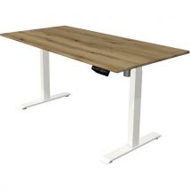 Bureau Réglable Move 1 - Blanc - 160x80 Cm - Chêne