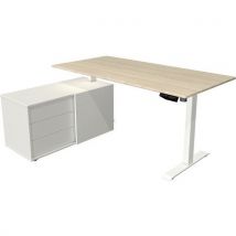 Bureau Réglable En Hauteur Rangement Move 1 - Blanc - Érable