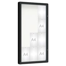 Procity - Vitrine Murale Extérieure 135x75cm Noir Magnétique Verre - 12 Feuilles A4 - 5 Ans Garantie