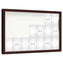 Procity - Vitrine Murale Extérieure 2000 - 100x160 cm Marron Foncé - Magnétique 21 Feuilles A4 - Aluminium Plexiglas