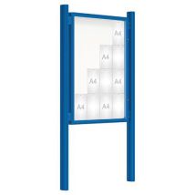 Procity - Vitrine d'affichage extérieure 2000 - 135x100 cm - Bleu - 16 feuilles A4 - Magnétique