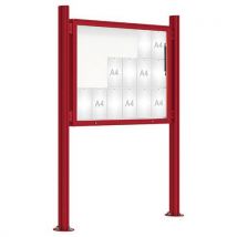 Vitrine D'affichage 2000 - 100x135 Pot. Quatro Init. Platines Rouge 3004