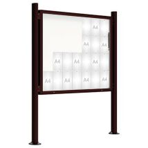 Procity - Vitrine d'affichage extérieur Quatro 2000 - 135x171 cm Marron Foncé - Magnétique 28 Feuilles A4