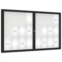 Vitrine D'affichage 1000 - 105 X 180 Cm Double Battant - Noir 9005